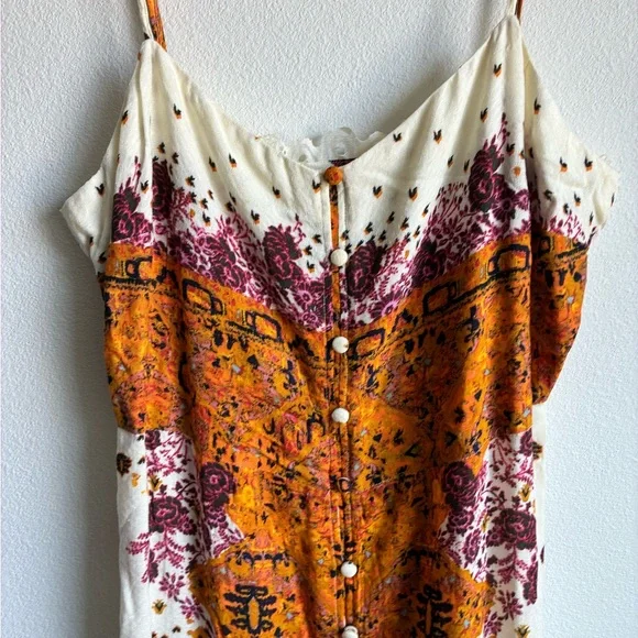 Free People Morning Song Printed Maxi Slip Dress Size Med intimately free - Picture 4 of 6